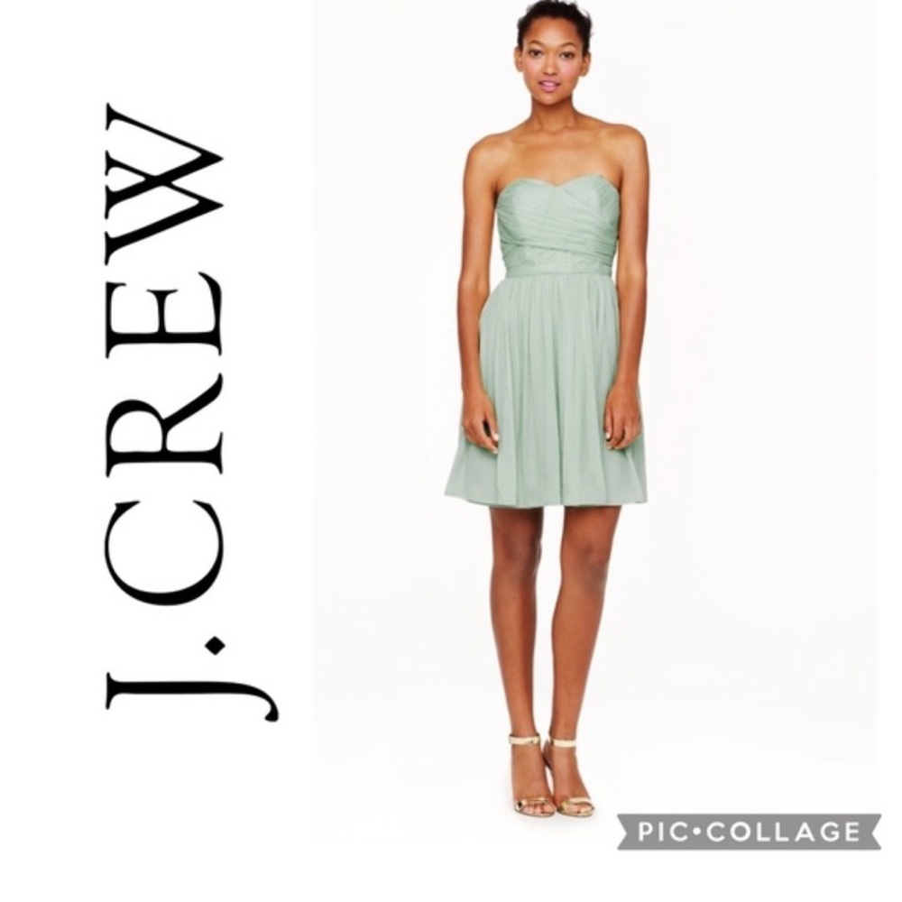 NWT J.Crew strapless silk chiffon dress (P4)